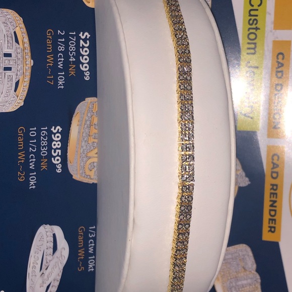 Real natural diamond double row tennis bracelet, 100% genuine, NOT CZ NOT LAB - Picture 3 of 5